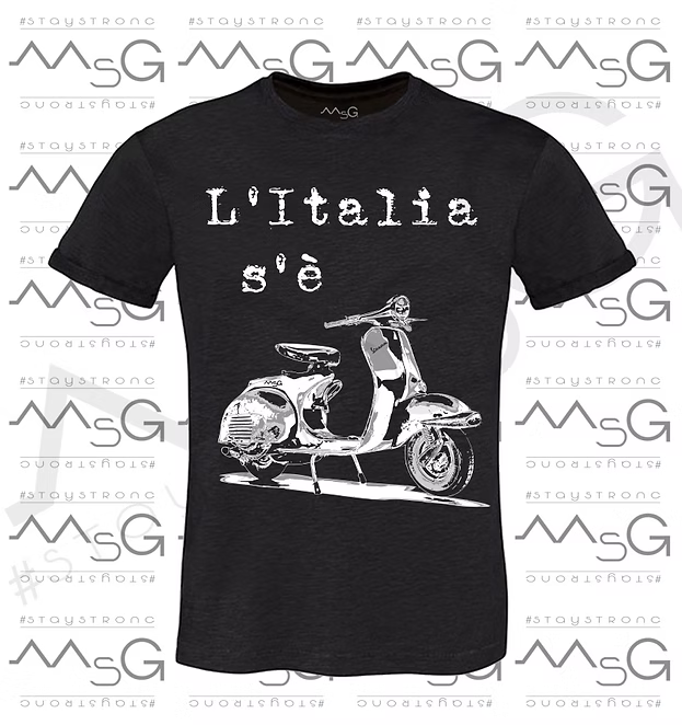 T-Shirt L'Italia s'è Vespa Nero