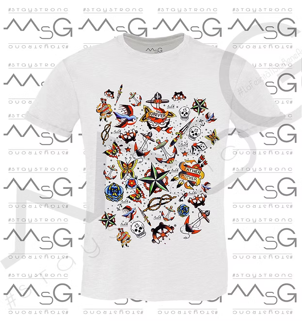 T-shirt Old School Bianca Uomo