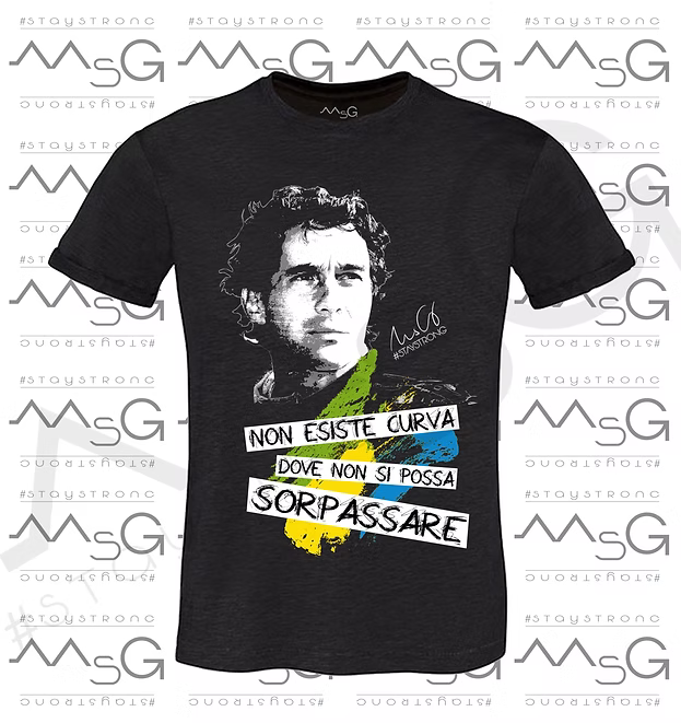 T-Shirt Ayrton Senna Nera Uomo