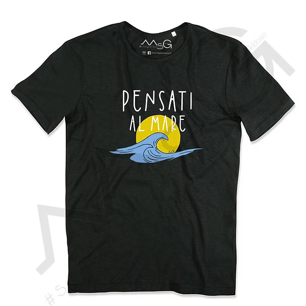 T-Shirt Pensati al MARE Nero