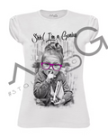 T-shirt "Shh! I'm a Genius" Bianco