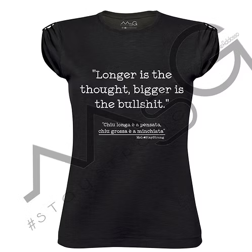 T-Shirt - "Chiu longa è a pensata" Nera Donna