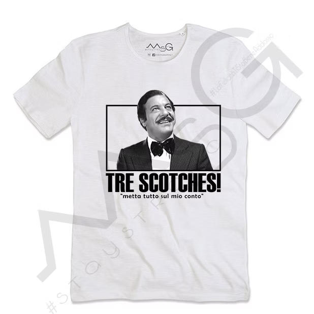 T-Shirt TRE SCOTCHES! Bianco