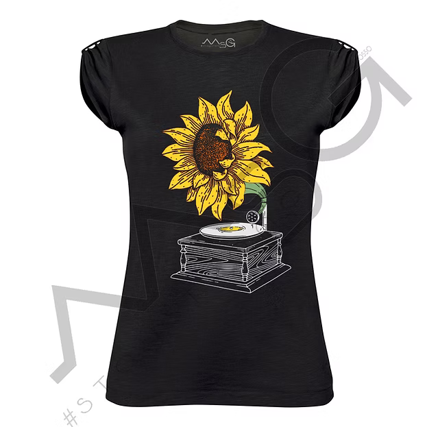 T-shirt VinylSunFlower Nero