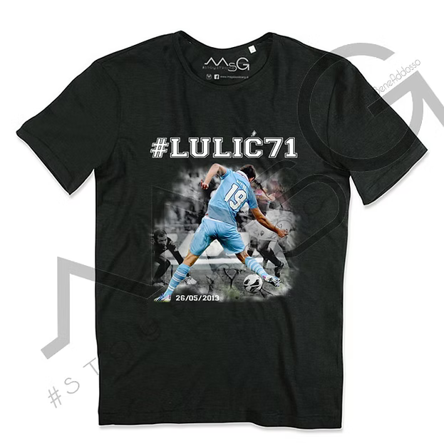 T-Shirt #Lulic71 Nera Uomo