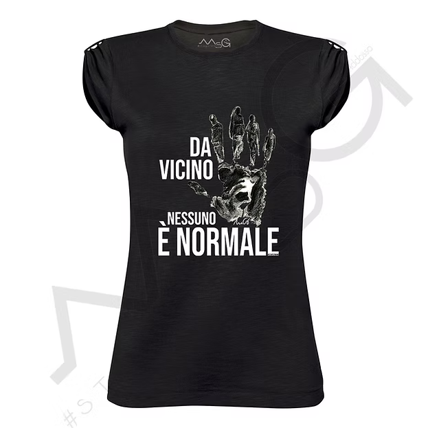 T-Shirt - "Da vicino NESSUNO è normale" Nera Donna