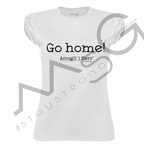T-Shirt - "Accogli' i fierr'" Bianca Donna
