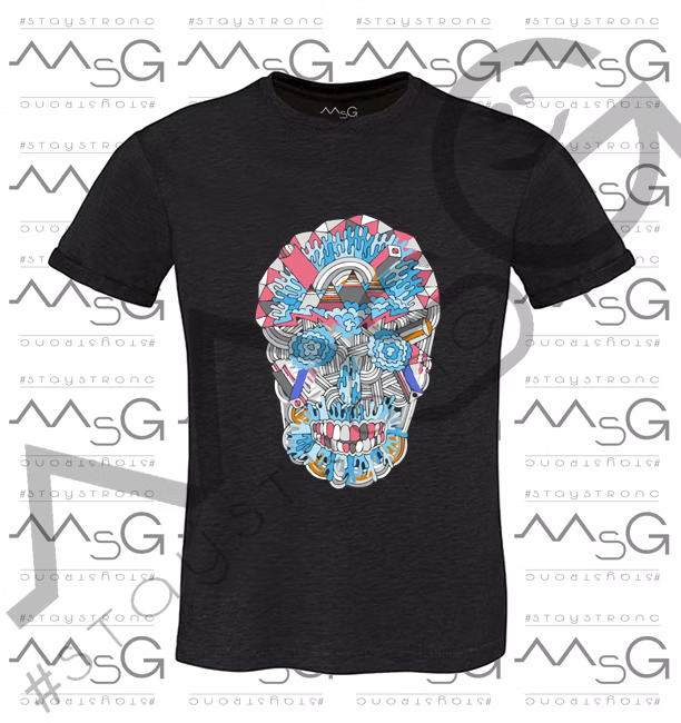 T-Shirt SkullMulticolor Nero