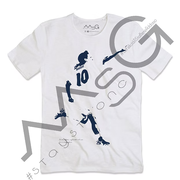 T-Shirt Baggio 10 Bianca Uomo