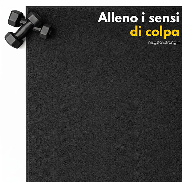 Telo Palestra in Microfibra 50x100 – “Alleno i sensi di colpa" NO