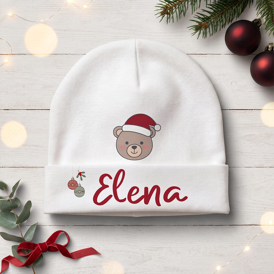 Cappellino Neonato Natale Personalizzato con Nome