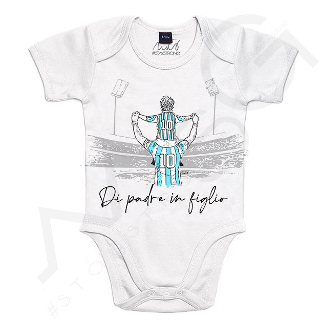 Body Neonato Di Padre in Figlio/a – MsG #StayStrong BIANCO CELESTI