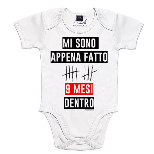 Body neonato "9 MESI DENTRO" Maschietto NO