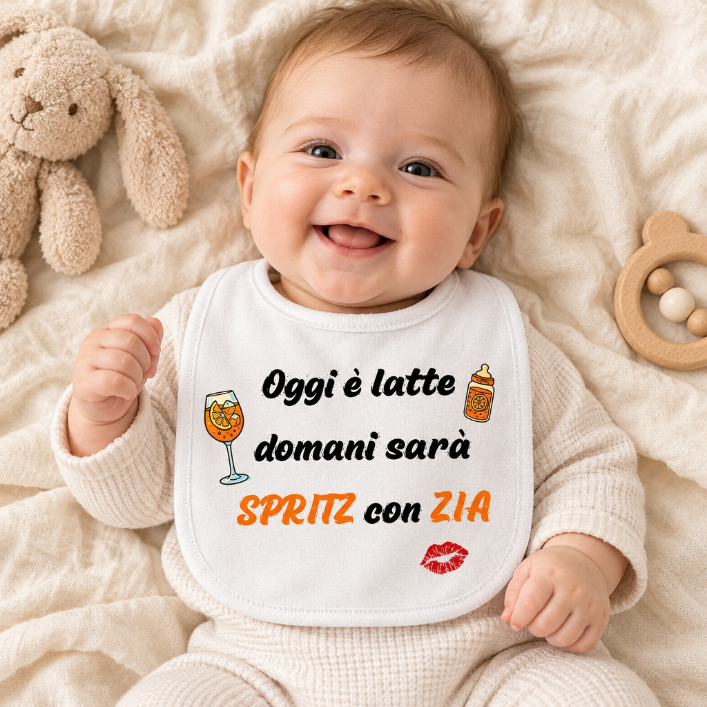 Bavaglino "Oggi è Latte" Neonato: Idea Regalo Nascita