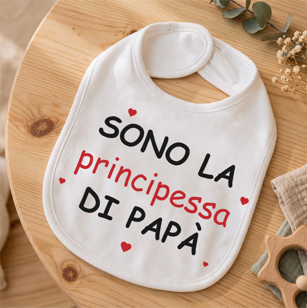 Bavaglino "Principessa di Papà" Neonato: Idea Regalo Nascita