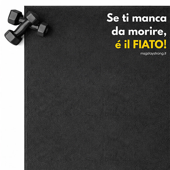 Telo Palestra in Microfibra 50x100 – “Se ti manca da morire..." NO