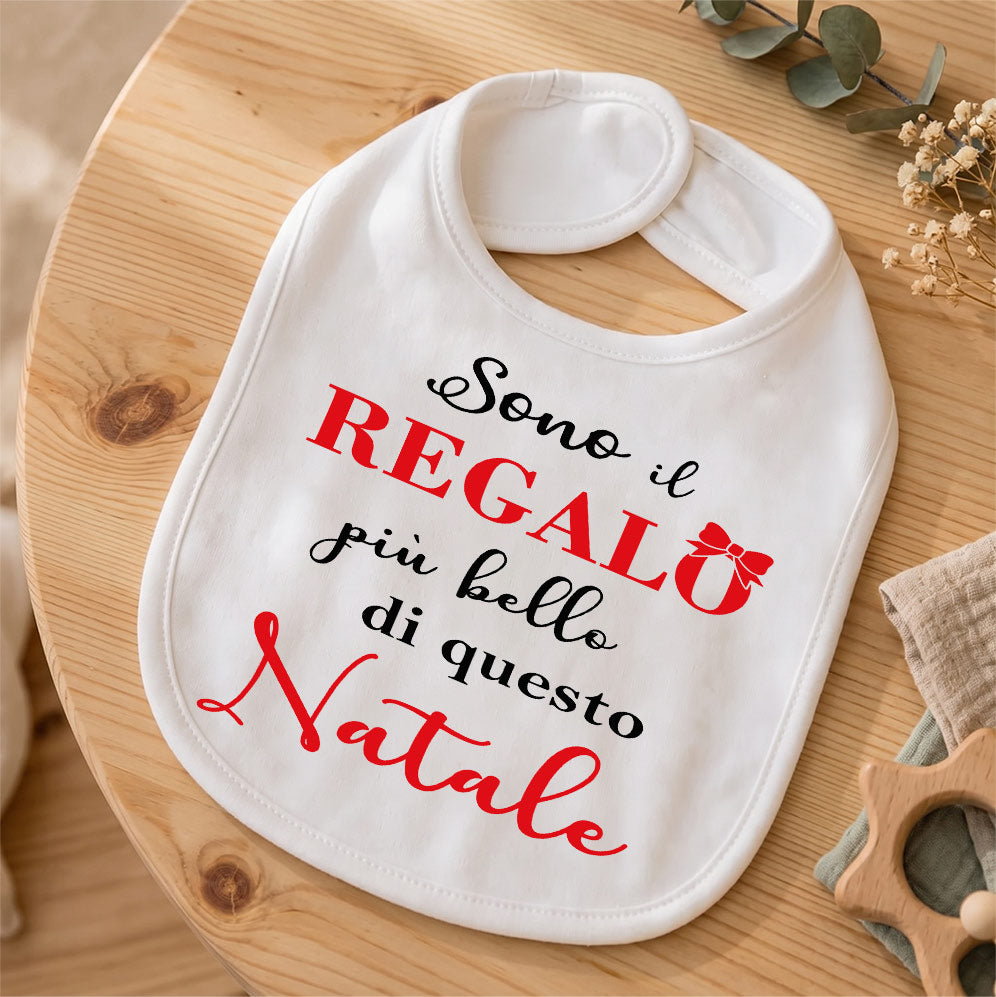 Bavaglino "Il Regalo più Bello di Natale" Neonato: Idea Regalo Nascita Senza busta regalo