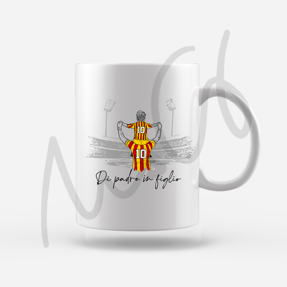 Tazza "Di padre in figlio" Tazza bianca Giallo Rossi