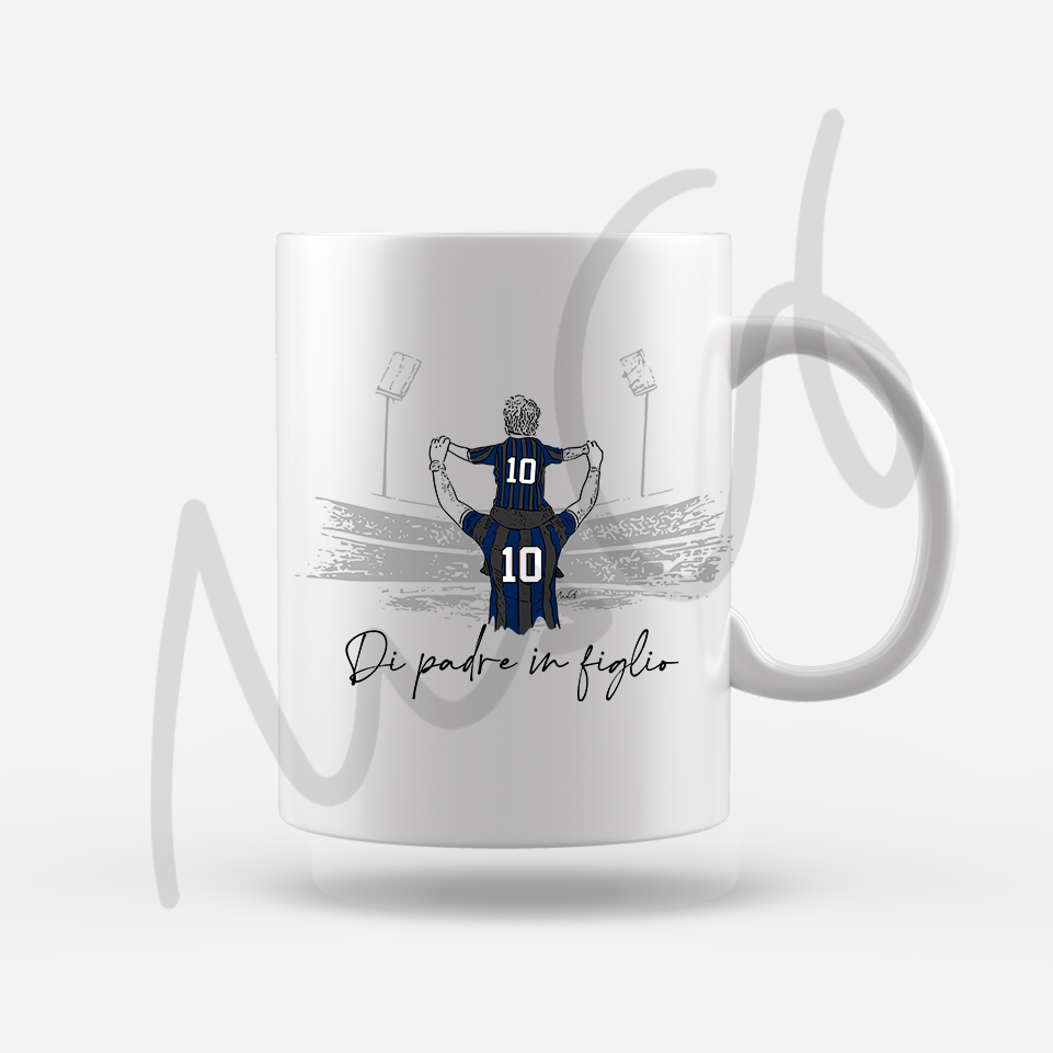 Tazza "Di padre in figlio" Tazza bianca Nero Azzurri
