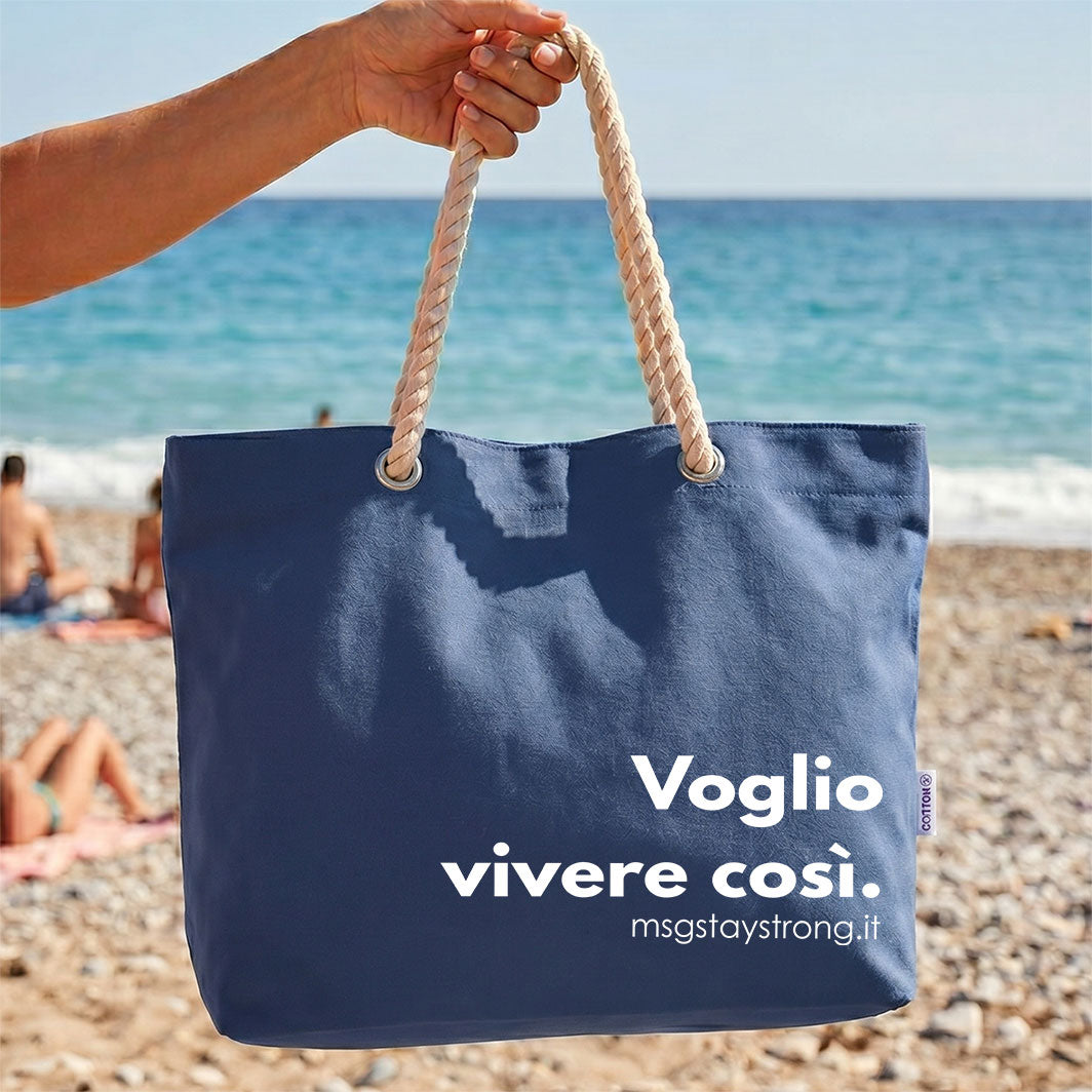 Kit Mare Telo + Borsa "Voglio vivere cosi" – MsG #StayStrong